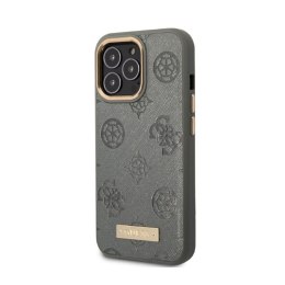 Guess Peony Logo Plate MagSafe - Etui iPhone 13 Pro (szary)