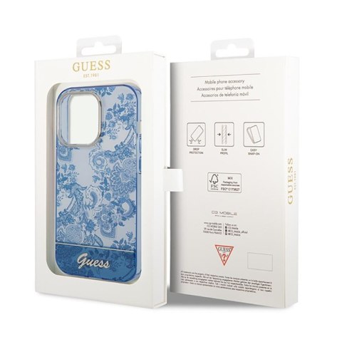 Guess Porcelain Collection - Etui iPhone 14 Pro Max (niebieski) Guess Porcelain Collection - Etui iPhone 14 Pro Max (niebieski)