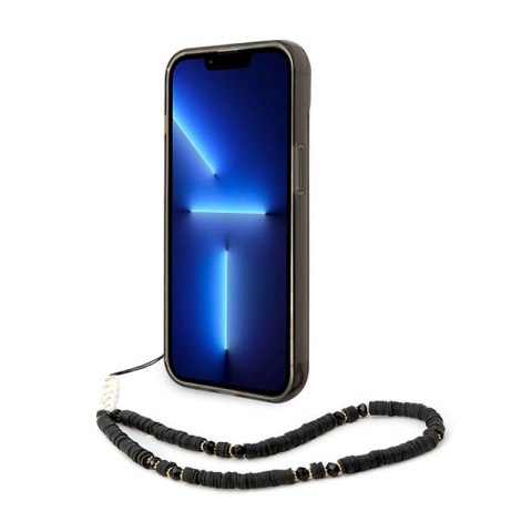 Guess Translucent Pearl Strap - Etui iPhone 14 (czarny) Guess Translucent Pearl Strap - Etui iPhone 14 (czarny)