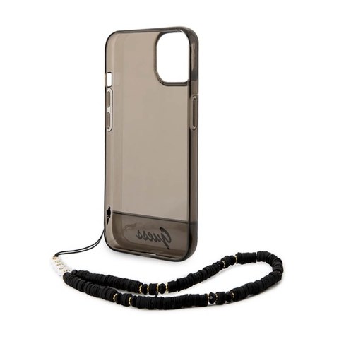 Guess Translucent Pearl Strap - Etui iPhone 14 (czarny) Guess Translucent Pearl Strap - Etui iPhone 14 (czarny)