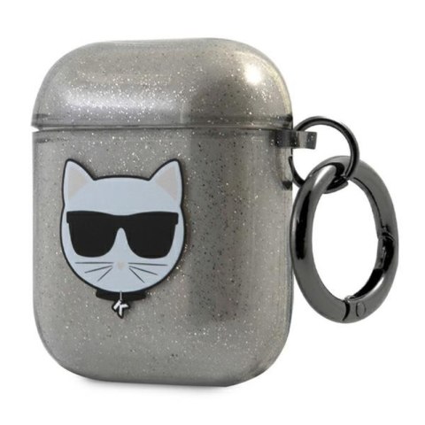 Karl Lagerfeld Choupette Head Glitter - Etui Airpods (czarny) Karl Lagerfeld Choupette Head Glitter - Etui Airpods (czarny)