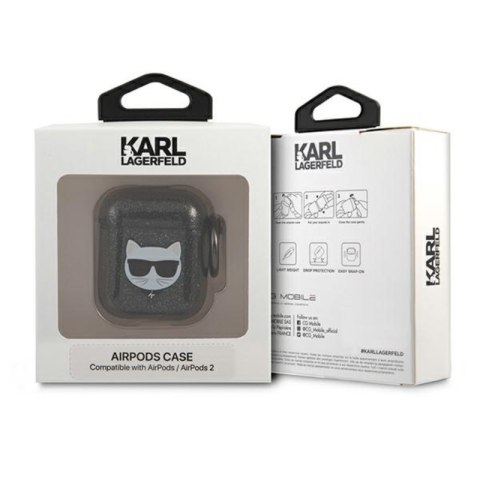 Karl Lagerfeld Choupette Head Glitter - Etui Airpods (czarny) Karl Lagerfeld Choupette Head Glitter - Etui Airpods (czarny)