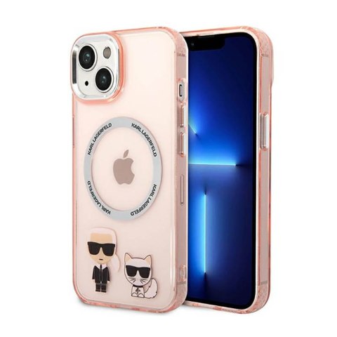 Karl Lagerfeld Karl & Choupette Aluminium MagSafe - Etui iPhone 14 Plus (różowy) Karl Lagerfeld Karl & Choupette Aluminium MagSafe - Etui iPhone 14 Plus (różowy)
