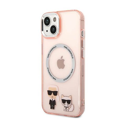 Karl Lagerfeld Karl & Choupette Aluminium MagSafe - Etui iPhone 14 Plus (różowy) Karl Lagerfeld Karl & Choupette Aluminium MagSafe - Etui iPhone 14 Plus (różowy)