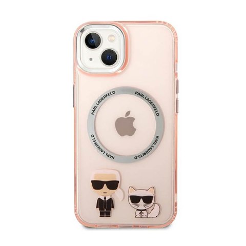 Karl Lagerfeld Karl & Choupette Aluminium MagSafe - Etui iPhone 14 Plus (różowy) Karl Lagerfeld Karl & Choupette Aluminium MagSafe - Etui iPhone 14 Plus (różowy)