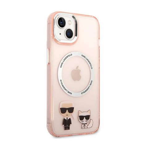 Karl Lagerfeld Karl & Choupette Aluminium MagSafe - Etui iPhone 14 Plus (różowy) Karl Lagerfeld Karl & Choupette Aluminium MagSafe - Etui iPhone 14 Plus (różowy)