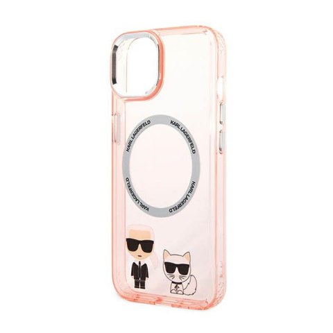 Karl Lagerfeld Karl & Choupette Aluminium MagSafe - Etui iPhone 14 Plus (różowy) Karl Lagerfeld Karl & Choupette Aluminium MagSafe - Etui iPhone 14 Plus (różowy)