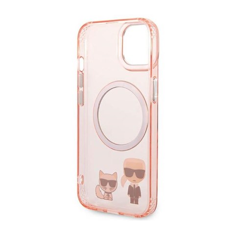 Karl Lagerfeld Karl & Choupette Aluminium MagSafe - Etui iPhone 14 Plus (różowy) Karl Lagerfeld Karl & Choupette Aluminium MagSafe - Etui iPhone 14 Plus (różowy)
