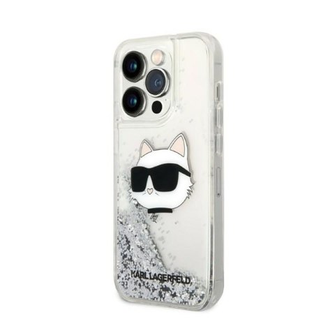 Karl Lagerfeld Liquid Glitter NFT Choupette Head - Etui iPhone 14 Pro Max (srebrny) Karl Lagerfeld Liquid Glitter NFT Choupette Head - Etui iPhone 14 Pro Max (srebrny)