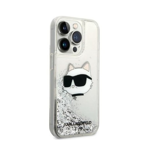 Karl Lagerfeld Liquid Glitter NFT Choupette Head - Etui iPhone 14 Pro Max (srebrny) Karl Lagerfeld Liquid Glitter NFT Choupette Head - Etui iPhone 14 Pro Max (srebrny)
