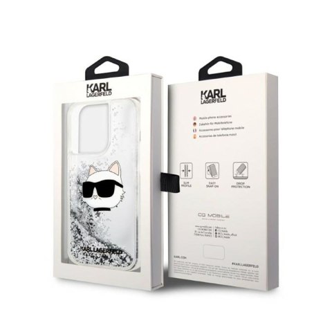 Karl Lagerfeld Liquid Glitter NFT Choupette Head - Etui iPhone 14 Pro Max (srebrny) Karl Lagerfeld Liquid Glitter NFT Choupette Head - Etui iPhone 14 Pro Max (srebrny)