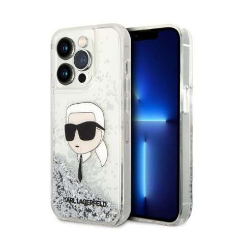 Karl Lagerfeld Liquid Glitter NFT Karl's Head - Etui iPhone 14 Pro (srebrny) Karl Lagerfeld Liquid Glitter NFT Karl's Head - Etui iPhone 14 Pro (srebrny)