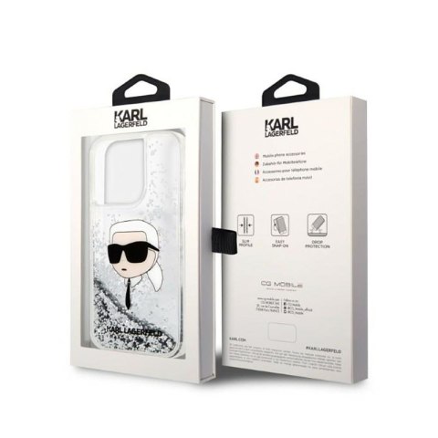 Karl Lagerfeld Liquid Glitter NFT Karl's Head - Etui iPhone 14 Pro (srebrny) Karl Lagerfeld Liquid Glitter NFT Karl's Head - Etui iPhone 14 Pro (srebrny)