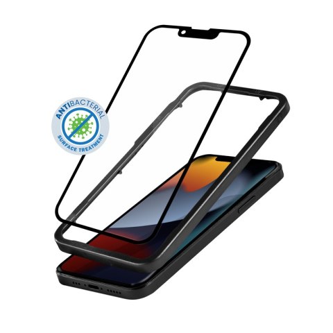 Crong Anti-Bacterial 3D Armour Glass - Szkło hartowane 9H na cały ekran iPhone 13 mini + ramka instalacyjna Crong Anti-Bacterial 3D Armour Glass - Szkło hartowane 9H na cały ekran iPhone 13 mini + ramka instalacyjna