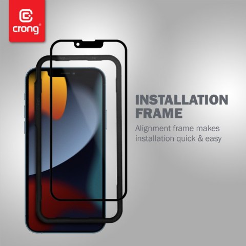 Crong Anti-Bacterial 3D Armour Glass - Szkło hartowane 9H na cały ekran iPhone 13 mini + ramka instalacyjna Crong Anti-Bacterial 3D Armour Glass - Szkło hartowane 9H na cały ekran iPhone 13 mini + ramka instalacyjna