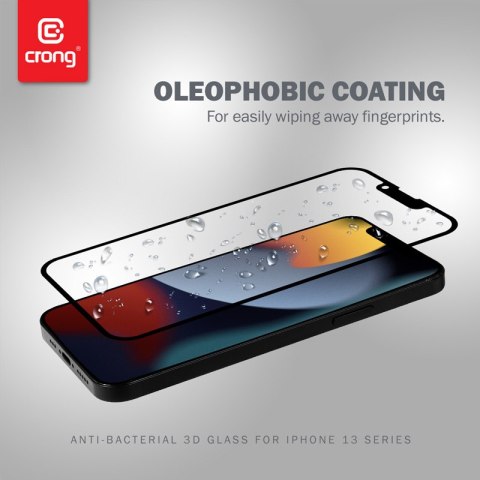 Crong Anti-Bacterial 3D Armour Glass - Szkło hartowane 9H na cały ekran iPhone 13 mini + ramka instalacyjna Crong Anti-Bacterial 3D Armour Glass - Szkło hartowane 9H na cały ekran iPhone 13 mini + ramka instalacyjna