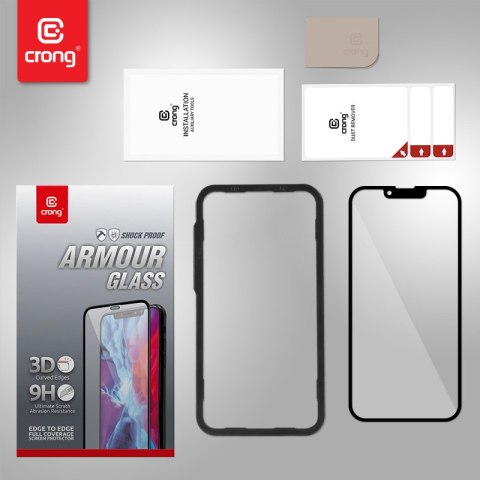 Crong Anti-Bacterial 3D Armour Glass - Szkło hartowane 9H na cały ekran iPhone 13 mini + ramka instalacyjna Crong Anti-Bacterial 3D Armour Glass - Szkło hartowane 9H na cały ekran iPhone 13 mini + ramka instalacyjna