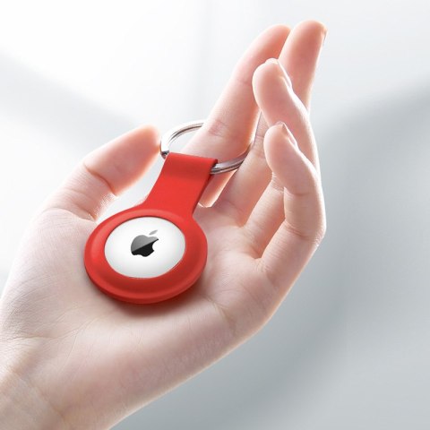 Crong Silicone Case with Key Ring - Etui ochronne brelok do Apple AirTag (czerwony) Crong Silicone Case with Key Ring - Etui ochronne brelok do Apple AirTag (czerwony)
