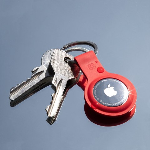 Crong Silicone Case with Key Ring - Etui ochronne brelok do Apple AirTag (czerwony) Crong Silicone Case with Key Ring - Etui ochronne brelok do Apple AirTag (czerwony)