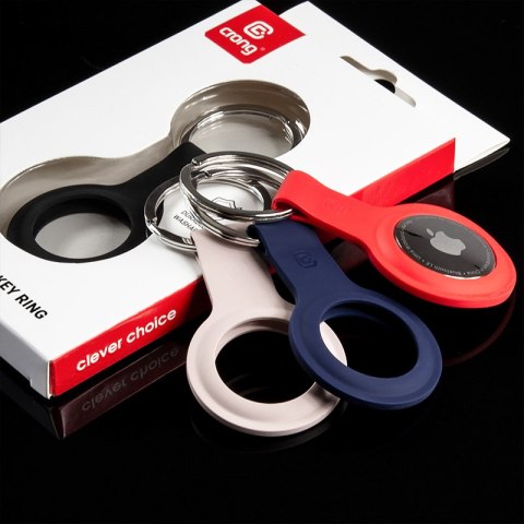 Crong Silicone Case with Key Ring - Etui ochronne brelok do Apple AirTag (czerwony) Crong Silicone Case with Key Ring - Etui ochronne brelok do Apple AirTag (czerwony)