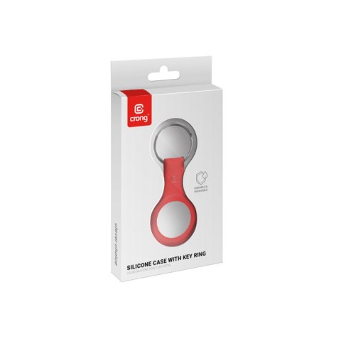 Crong Silicone Case with Key Ring - Etui ochronne brelok do Apple AirTag (czerwony) Crong Silicone Case with Key Ring - Etui ochronne brelok do Apple AirTag (czerwony)