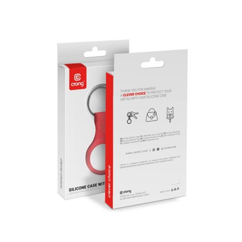 Crong Silicone Case with Key Ring - Etui ochronne brelok do Apple AirTag (czerwony) Crong Silicone Case with Key Ring - Etui ochronne brelok do Apple AirTag (czerwony)
