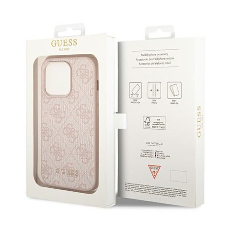 Guess 4G Metal Gold Logo - Etui iPhone 14 Pro (różowy) Guess 4G Metal Gold Logo - Etui iPhone 14 Pro (różowy)