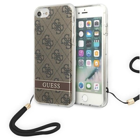 Guess 4G Print Cord - Etui ze smyczką iPhone SE 2022 /SE 2020 / 8 / 7 (Brown) Guess 4G Print Cord - Etui ze smyczką iPhone SE 2022 /SE 2020 / 8 / 7 (Brown)