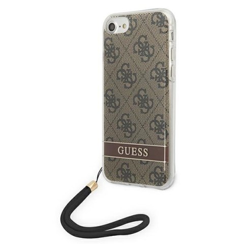 Guess 4G Print Cord - Etui ze smyczką iPhone SE 2022 /SE 2020 / 8 / 7 (Brown) Guess 4G Print Cord - Etui ze smyczką iPhone SE 2022 /SE 2020 / 8 / 7 (Brown)