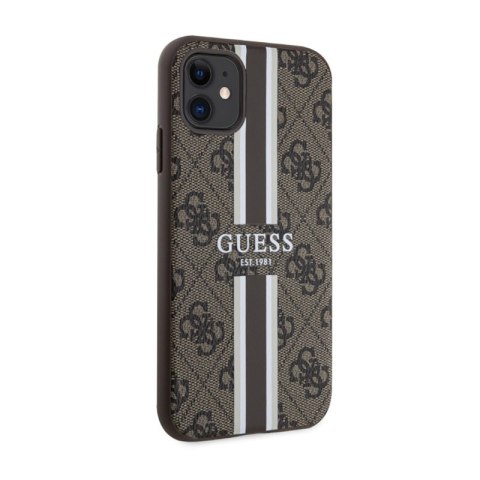 Guess 4G Printed Stripes MagSafe - Etui iPhone 11 (Brązowy) Guess 4G Printed Stripes MagSafe - Etui iPhone 11 (Brązowy)