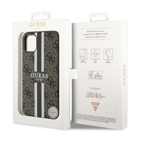 Guess 4G Printed Stripes MagSafe - Etui iPhone 11 (Brązowy) Guess 4G Printed Stripes MagSafe - Etui iPhone 11 (Brązowy)
