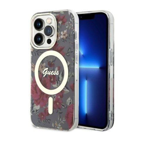 Guess Flower MagSafe - Etui iPhone 14 Pro (Zielony) Guess Flower MagSafe - Etui iPhone 14 Pro (Zielony)