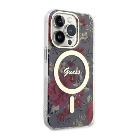 Guess Flower MagSafe - Etui iPhone 14 Pro (Zielony) Guess Flower MagSafe - Etui iPhone 14 Pro (Zielony)
