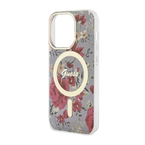Guess Flower MagSafe - Etui iPhone 14 Pro (Zielony) Guess Flower MagSafe - Etui iPhone 14 Pro (Zielony)