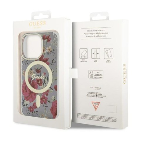 Guess Flower MagSafe - Etui iPhone 14 Pro (Zielony) Guess Flower MagSafe - Etui iPhone 14 Pro (Zielony)