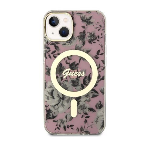 Guess Flower MagSafe - Etui iPhone 14 (Różowy) Guess Flower MagSafe - Etui iPhone 14 (Różowy)