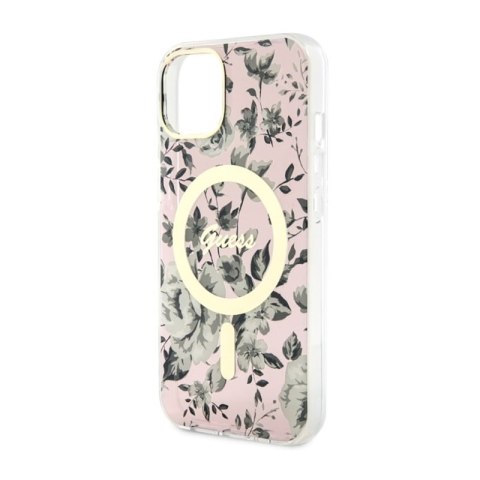 Guess Flower MagSafe - Etui iPhone 14 (Różowy) Guess Flower MagSafe - Etui iPhone 14 (Różowy)