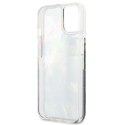 Guess Liquid Glitter Flower - Etui iPhone 13 mini (niebieski)