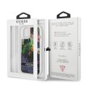 Guess Liquid Glitter Flower - Etui iPhone 13 mini (niebieski)