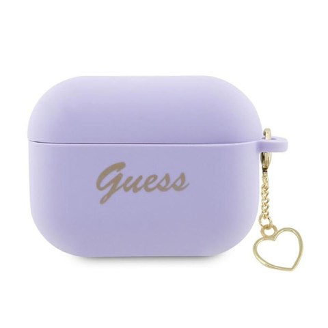 Guess Silicone Heart Charm - Etui AirPods Pro 2 (fioletowy) Guess Silicone Heart Charm - Etui AirPods Pro 2 (fioletowy)