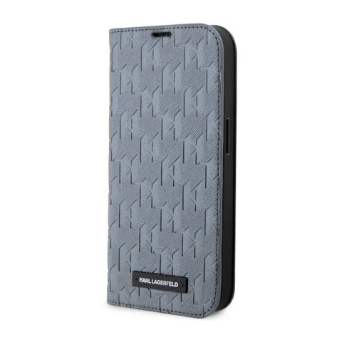 Karl Lagerfeld Booktype Saffiano Monogram - Etui iPhone 14 Pro Max (Srebrny) Karl Lagerfeld Booktype Saffiano Monogram - Etui iPhone 14 Pro Max (Srebrny)
