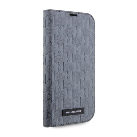 Karl Lagerfeld Booktype Saffiano Monogram - Etui iPhone 14 Pro Max (Srebrny) Karl Lagerfeld Booktype Saffiano Monogram - Etui iPhone 14 Pro Max (Srebrny)