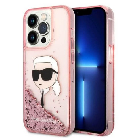Karl Lagerfeld Liquid Glitter NFT Karl's Head - Etui iPhone 14 Pro Max (różowy) Karl Lagerfeld Liquid Glitter NFT Karl's Head - Etui iPhone 14 Pro Max (różowy)