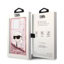 Karl Lagerfeld Liquid Glitter NFT Karl's Head - Etui iPhone 14 Pro Max (różowy)