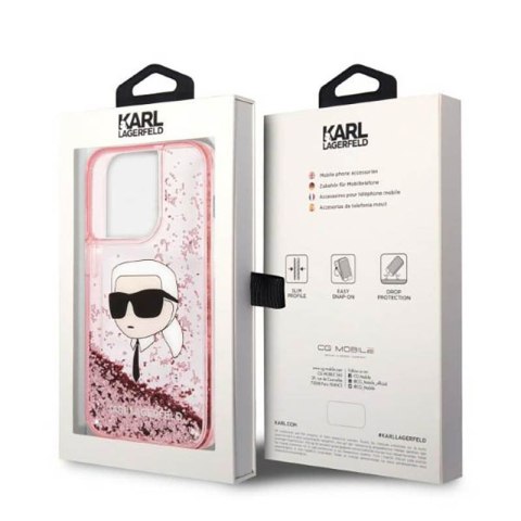 Karl Lagerfeld Liquid Glitter NFT Karl's Head - Etui iPhone 14 Pro Max (różowy) Karl Lagerfeld Liquid Glitter NFT Karl's Head - Etui iPhone 14 Pro Max (różowy)