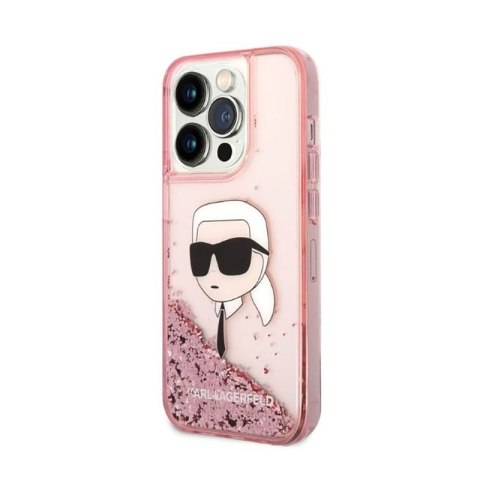 Karl Lagerfeld Liquid Glitter NFT Karl's Head - Etui iPhone 14 Pro Max (różowy) Karl Lagerfeld Liquid Glitter NFT Karl's Head - Etui iPhone 14 Pro Max (różowy)