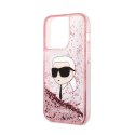 Karl Lagerfeld Liquid Glitter NFT Karl's Head - Etui iPhone 14 Pro Max (różowy)