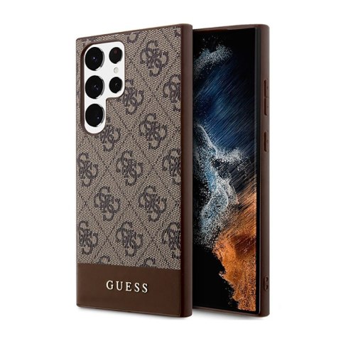 Guess 4G Bottom Stripe Metal Logo Collection - Etui Samsung Galaxy S23 Ultra (brązowy) Guess 4G Bottom Stripe Metal Logo Collection - Etui Samsung Galaxy S23 Ultra (brązowy)