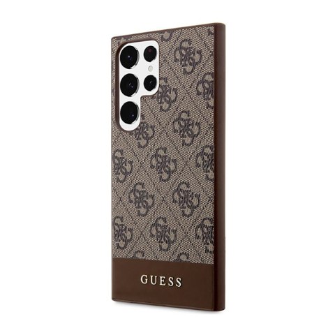 Guess 4G Bottom Stripe Metal Logo Collection - Etui Samsung Galaxy S23 Ultra (brązowy) Guess 4G Bottom Stripe Metal Logo Collection - Etui Samsung Galaxy S23 Ultra (brązowy)