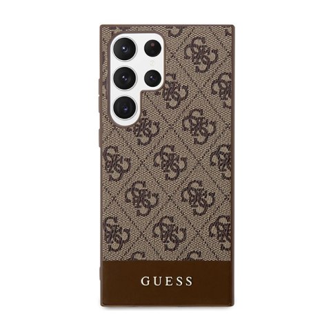 Guess 4G Bottom Stripe Metal Logo Collection - Etui Samsung Galaxy S23 Ultra (brązowy) Guess 4G Bottom Stripe Metal Logo Collection - Etui Samsung Galaxy S23 Ultra (brązowy)